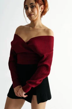 Tobi Jaida Surplice Sweater - Cream
