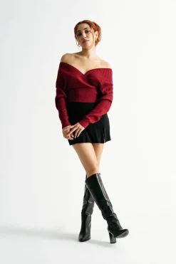 Tobi Jaida Surplice Sweater - Cream