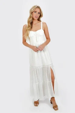 Tobi Jaylynn Eyelet Slit Maxi Dress -