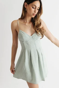 Tobi Jazlynn Pleated Skater Mini Dress -
