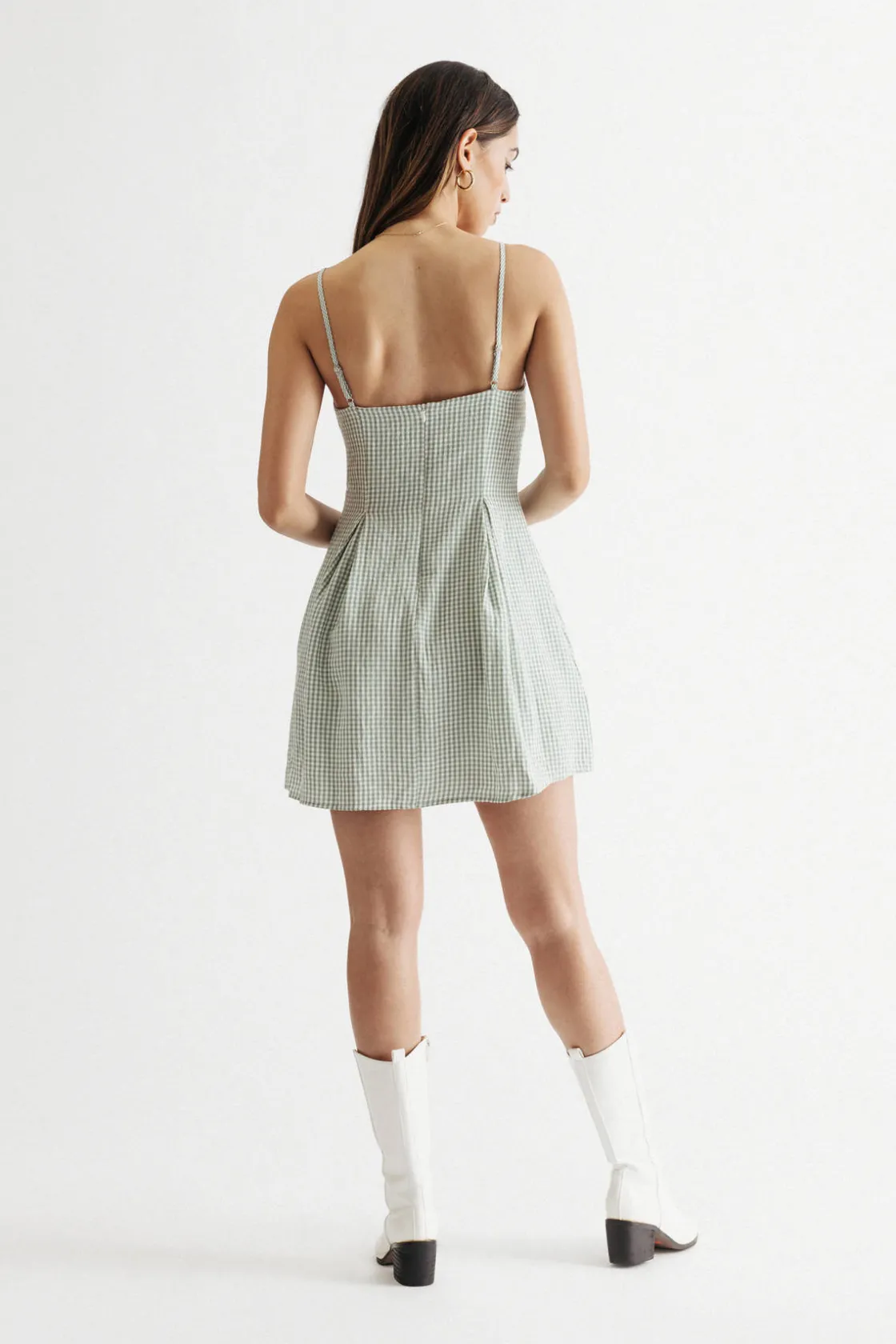 Tobi Jazlynn Pleated Skater Mini Dress -