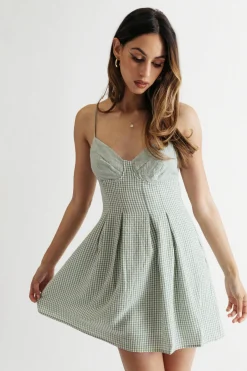 Tobi Jazlynn Pleated Skater Mini Dress -