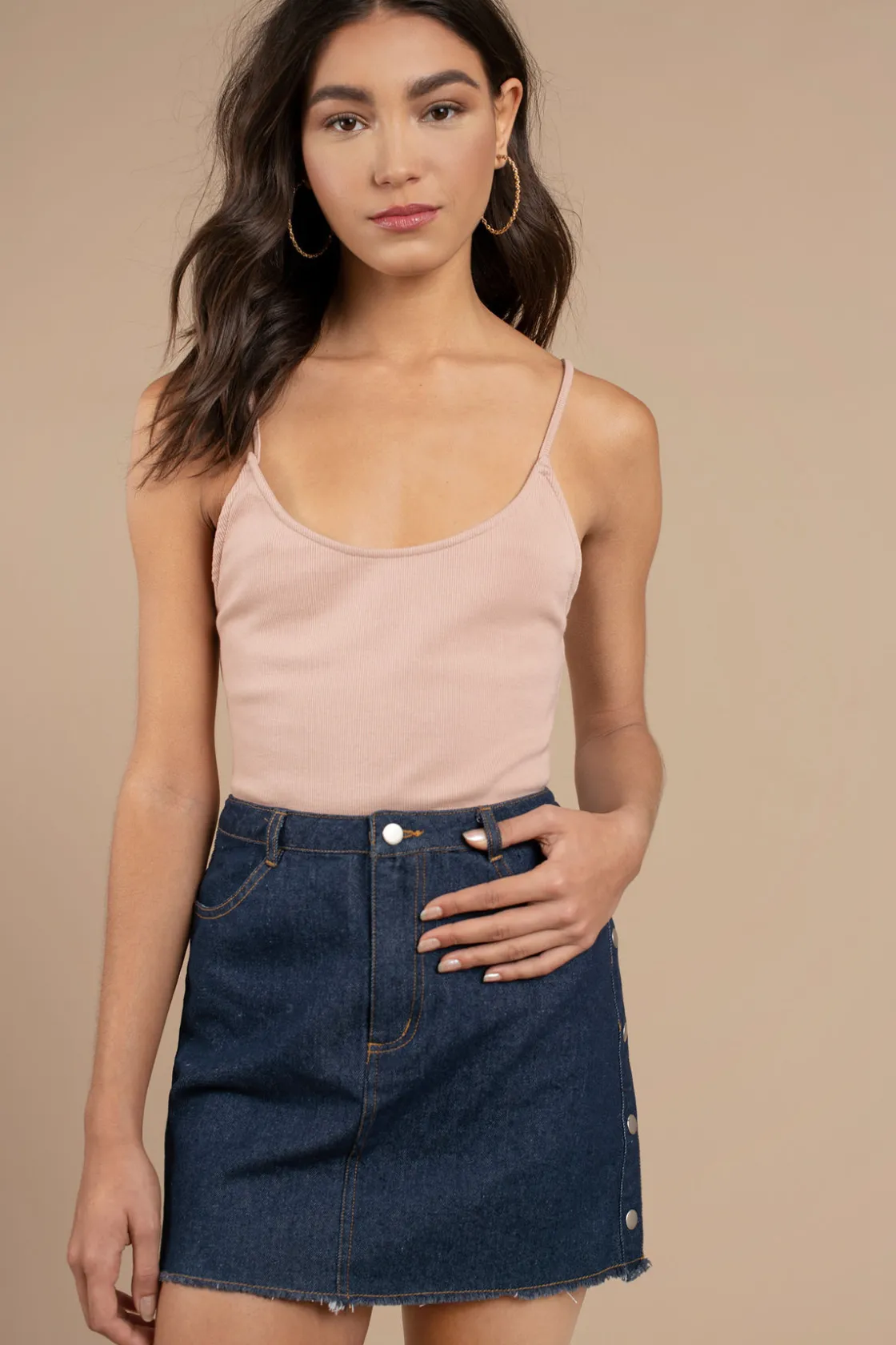 Tobi Jen Lace Up Bodysuit - Mocha