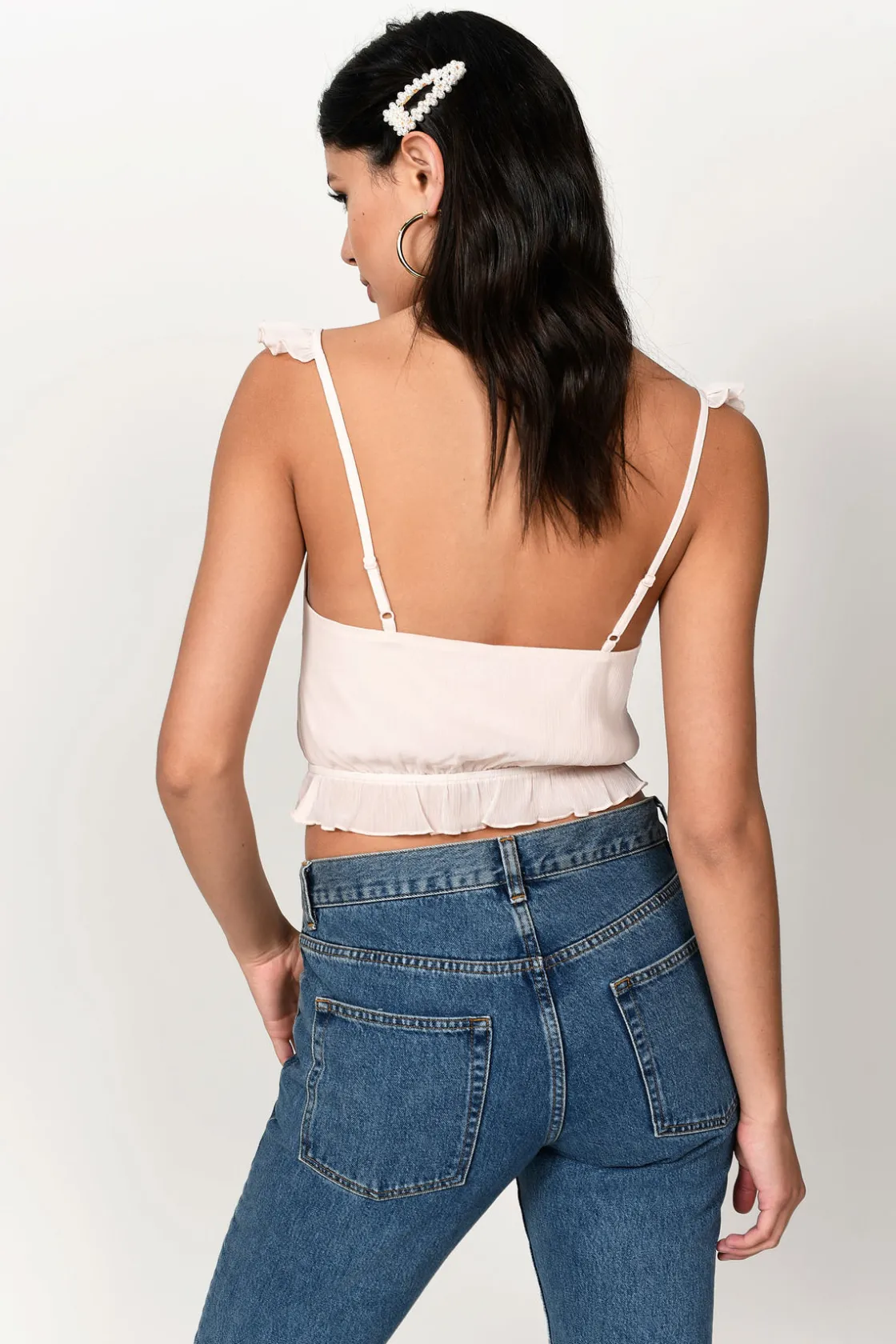 Tobi Jessica Crop Top - Light Blush