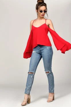Tobi Jillian Cold Shoulder Blouse -