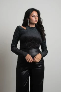 Tobi Joan Rhinestone Velvet Top -