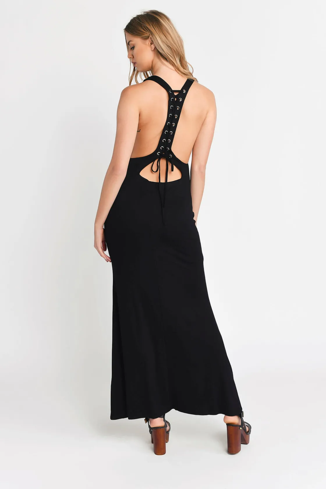 Tobi Jolene Deep V Open Back Maxi Dress -
