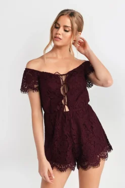 Tobi Julie Off The Shoulder Romper - Blue