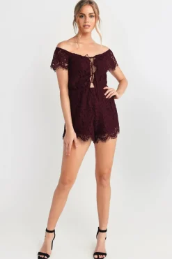 Tobi Julie Off The Shoulder Romper - Blue