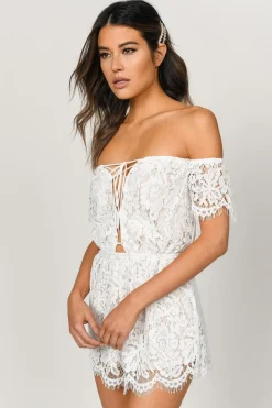 Tobi Julie Off The Shoulder Romper - Blue