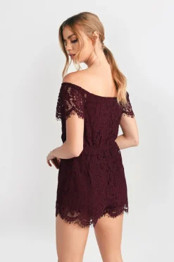 Tobi Julie Off The Shoulder Romper - Blue