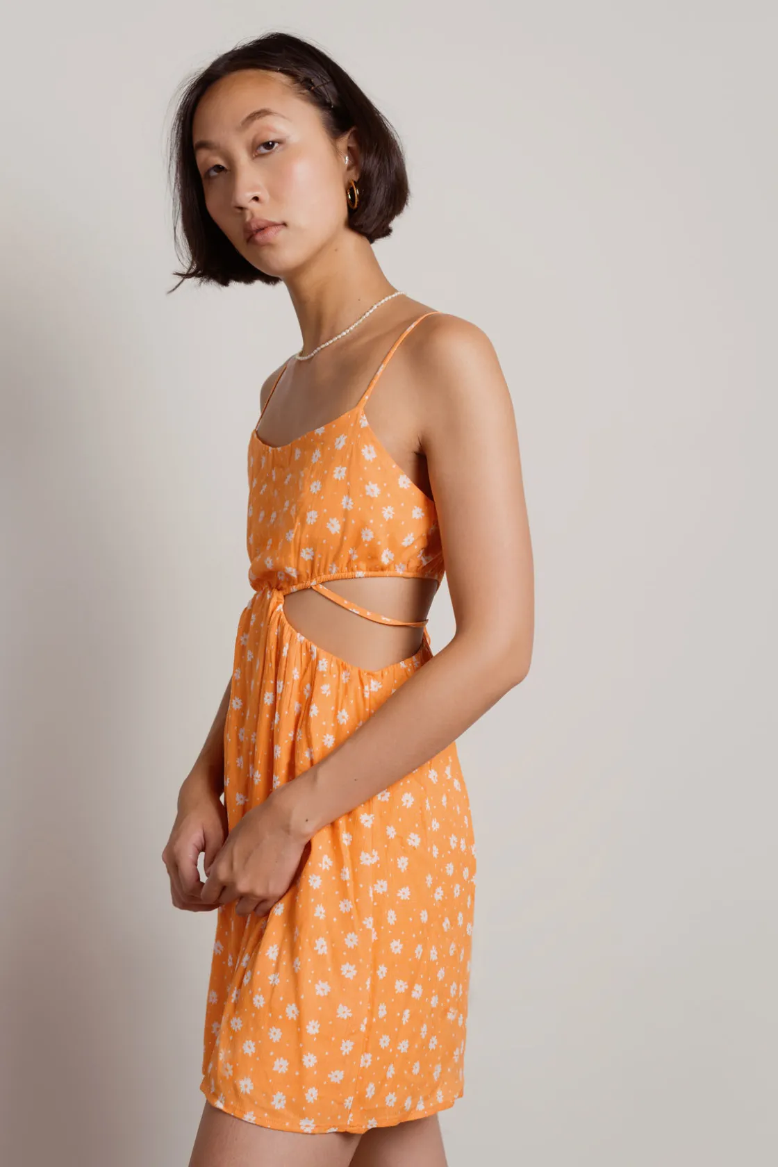 Tobi Juliet Floral Cutout Mini Dress -