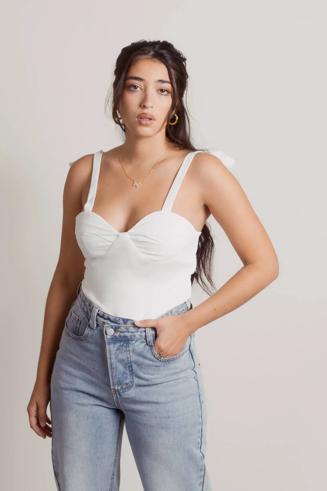 Tobi Junie Bustier Top - Ivory