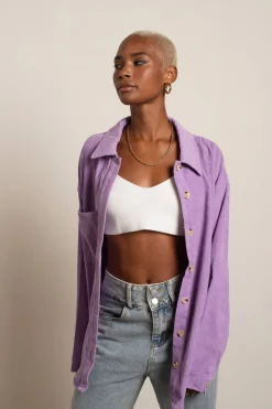 Tobi Just Listen Oversized Shacket - Lavender