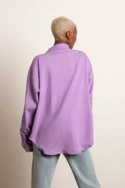 Tobi Just Listen Oversized Shacket - Lavender