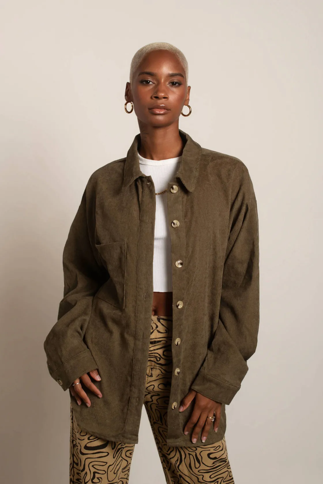Tobi Just Listen Oversized Shacket - Lavender