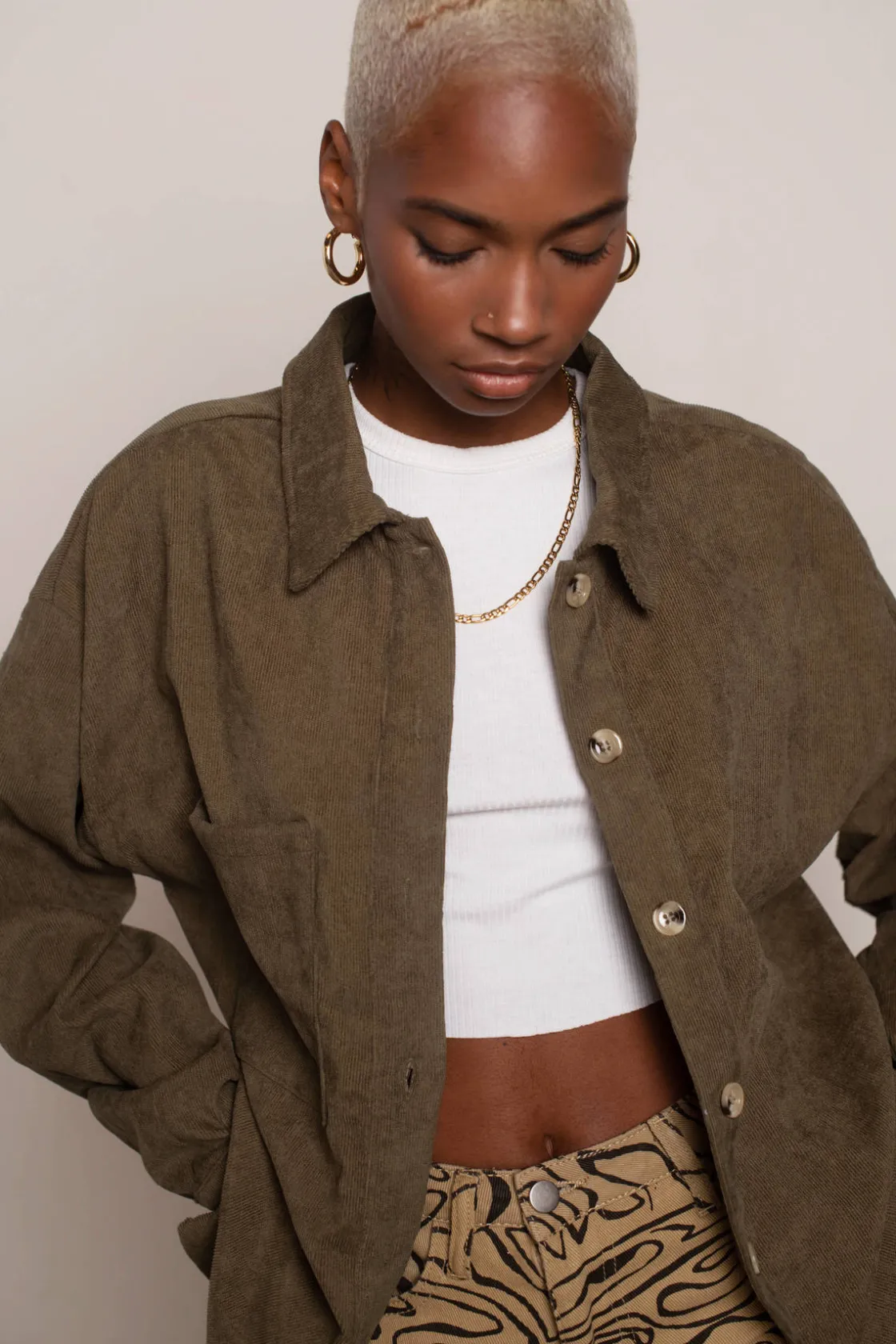 Tobi Just Listen Oversized Shacket - Lavender