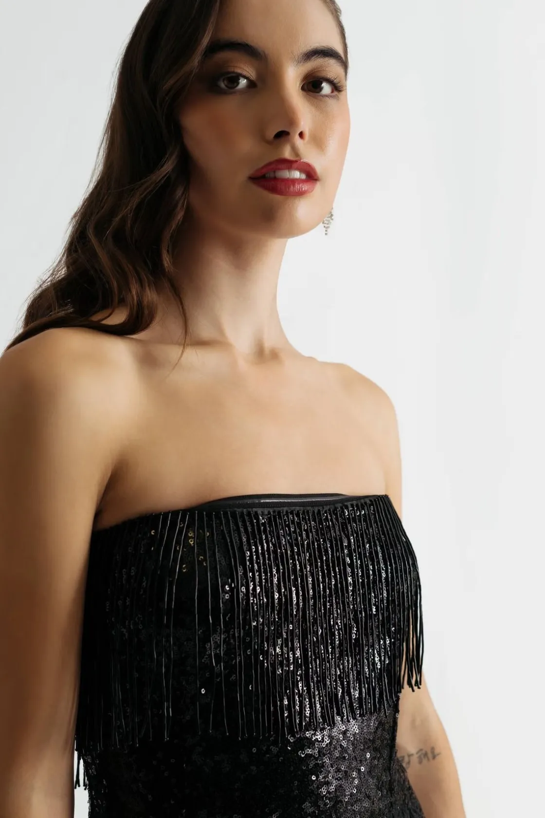 Tobi Just My Type Sequin Fringe Mini Dress -