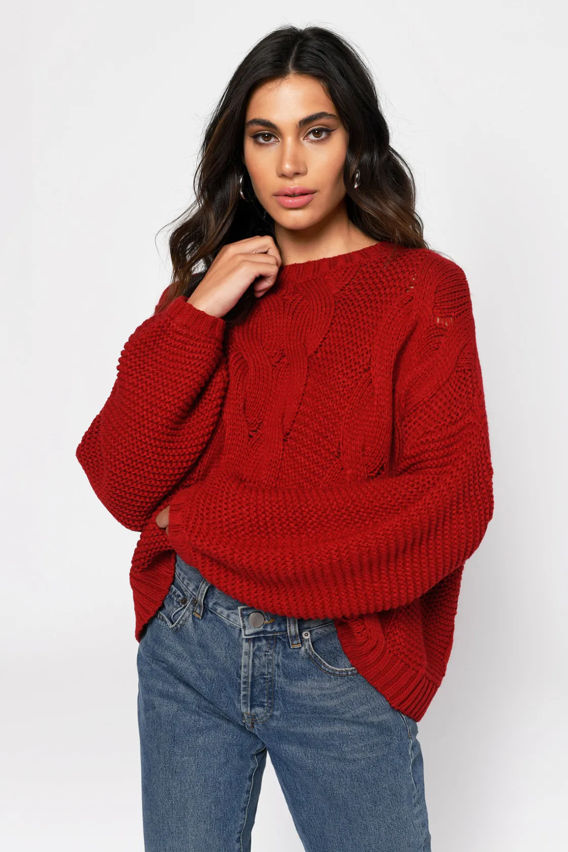 Tobi Kacey Chunky Knit Sweater - Mocha