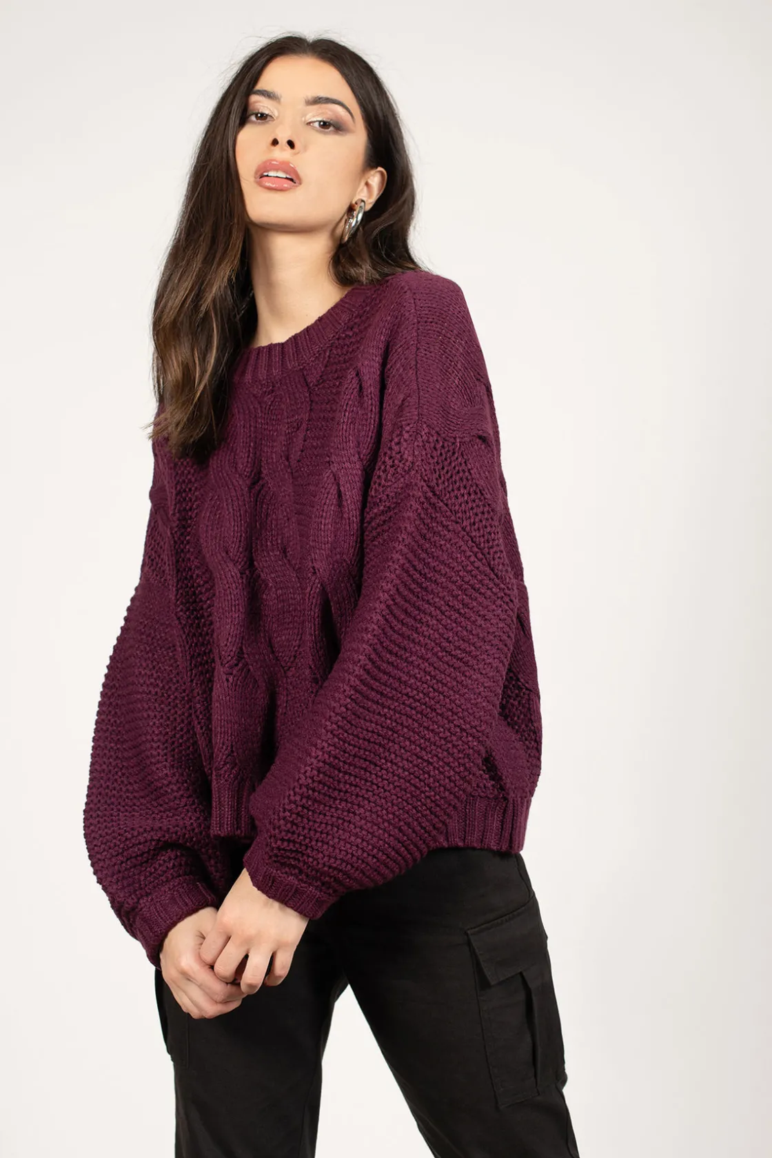 Tobi Kacey Chunky Knit Sweater - Mocha