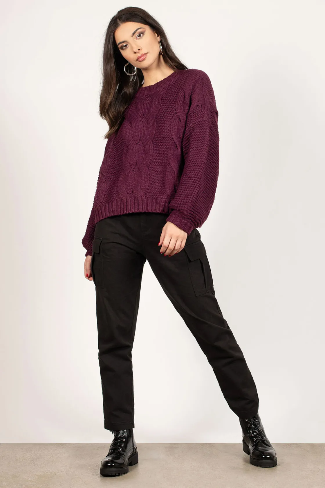 Tobi Kacey Chunky Knit Sweater - Mocha