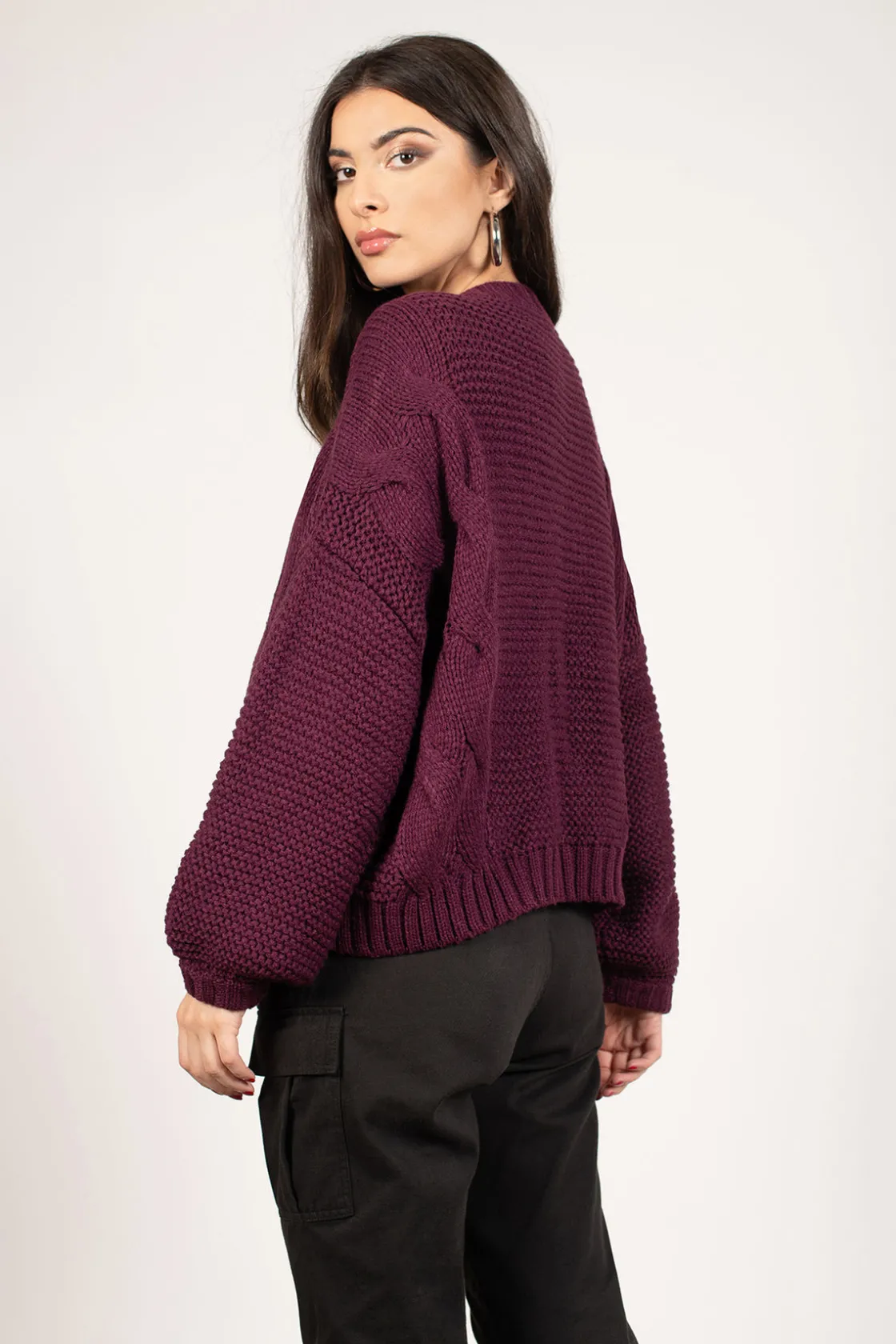 Tobi Kacey Chunky Knit Sweater - Mocha