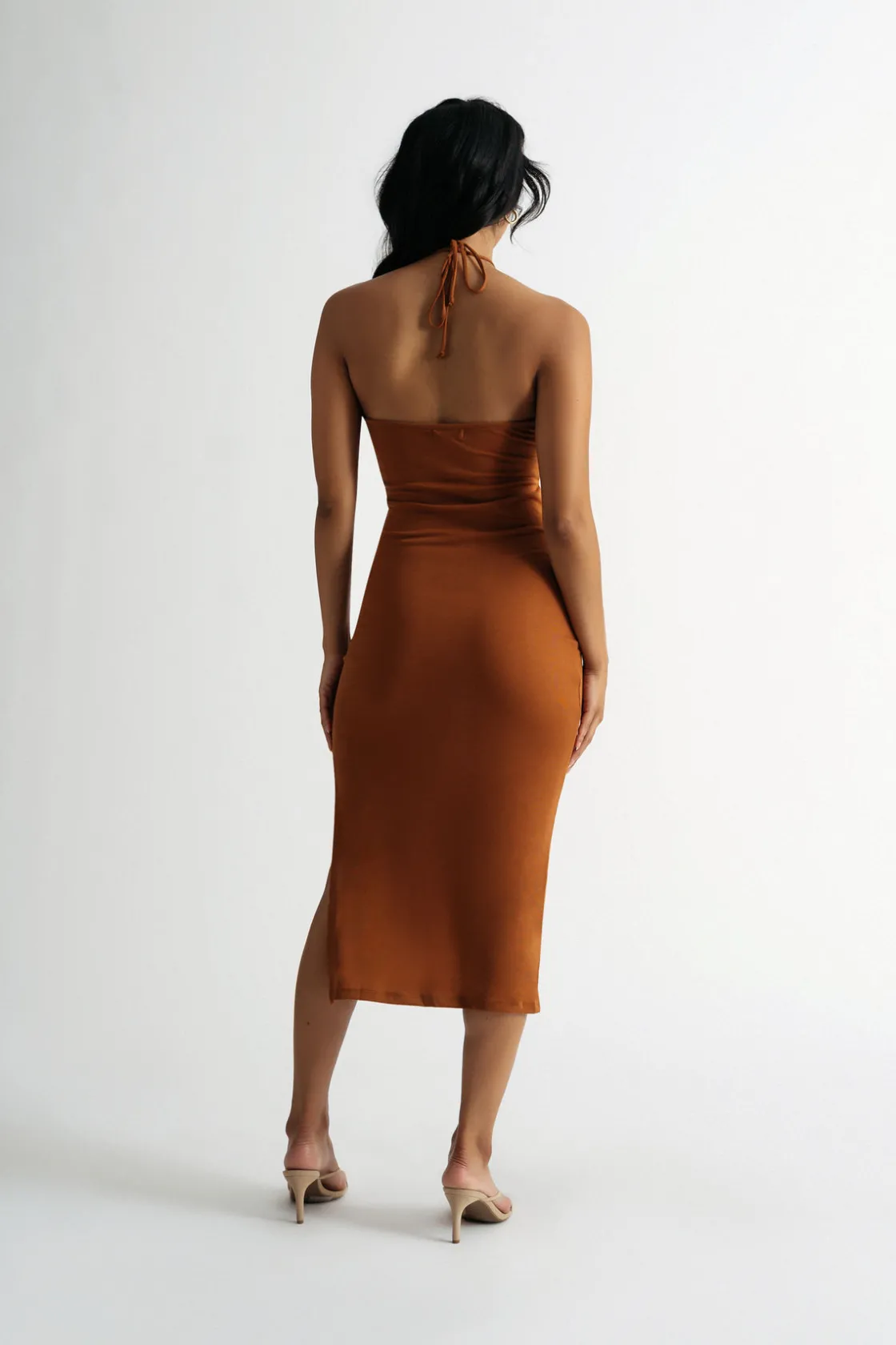 Tobi Kachel Cutout Bodycon Midi Dress - Ivory