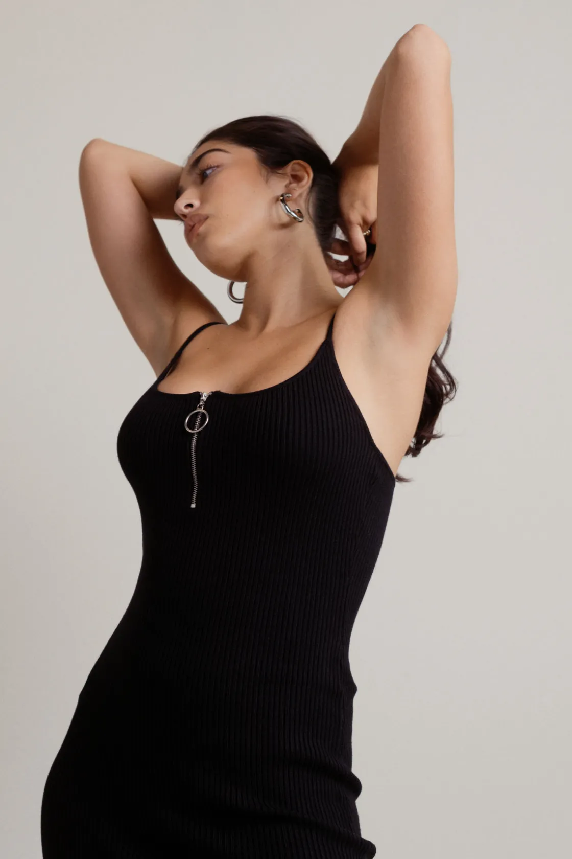 Tobi Kaele Ribbed Bodycon Midi Dress -