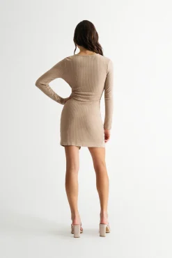 Tobi Kaelyn Surplice Long Sleeve Sweater Dress