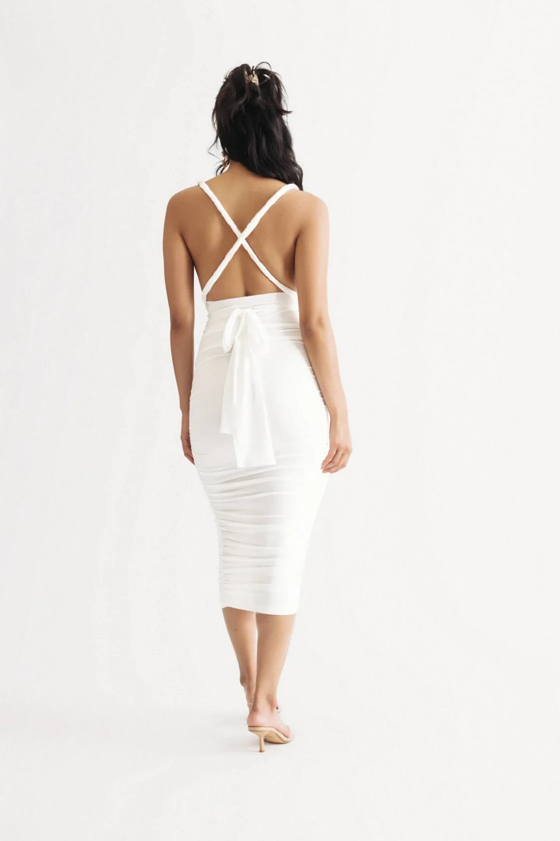Tobi Karma Black Multiway Ruched Bodycon Midi Dress