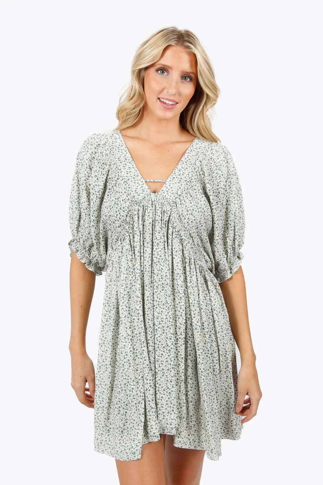 Tobi Kaydence Pattern Babydoll Mini Dress -