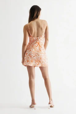 Tobi Kayleigh Cowl Neck Abstract Print Mini Dress -