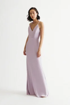 Tobi Kaylin Satin Mermaid Maxi Dress - Lavender