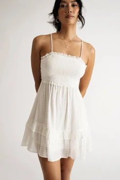 Tobi Keani Smocked Tiered Skater Mini Dress