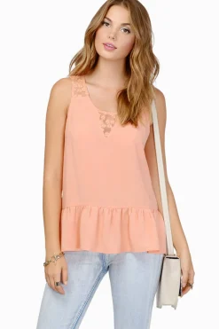 Tobi Kelis Open Back Blouse - Coral