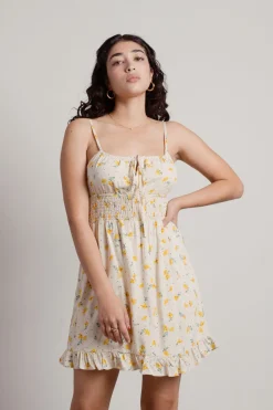 Tobi Kelley Floral Skater Mini Dress - Cream
