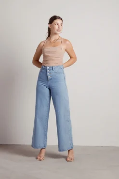 Tobi Kenzo Cross Back Bodysuit - Nude
