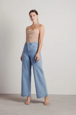 Tobi Kenzo Cross Back Bodysuit - Nude