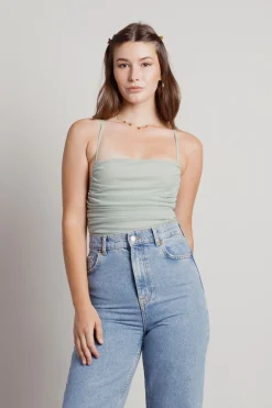 Tobi Kenzo Cross Back Bodysuit - Nude