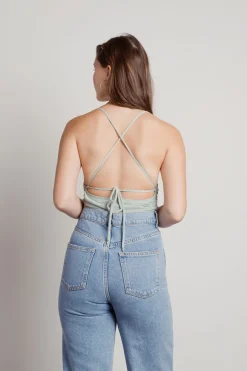 Tobi Kenzo Cross Back Bodysuit - Nude