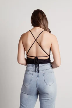 Tobi Kenzo Cross Back Bodysuit - Nude