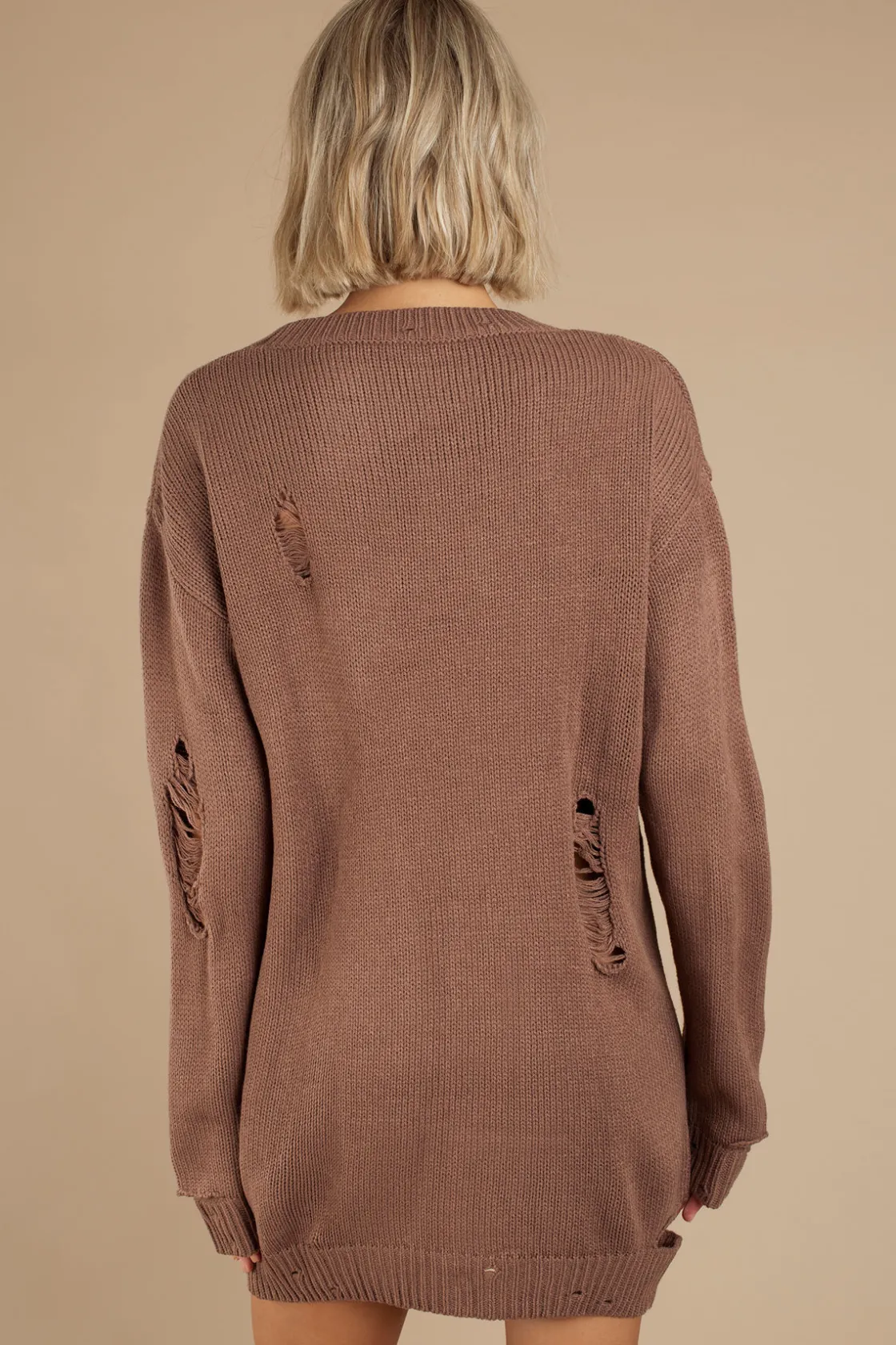 Tobi Kim Distressed Sweater Mini Dress - Black