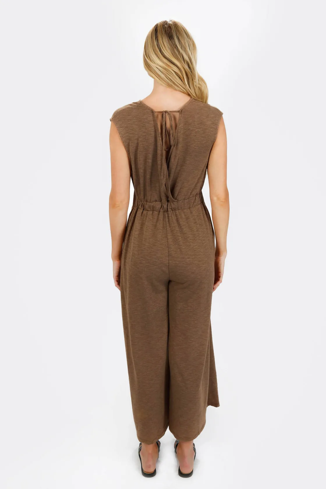 Tobi Kirah Wide Leg Jumpsuit - Khaki Green