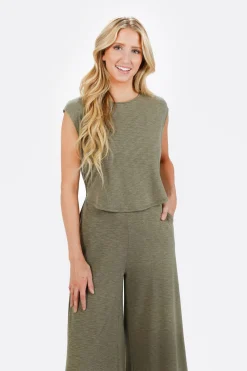 Tobi Kirah Wide Leg Jumpsuit - Khaki Green