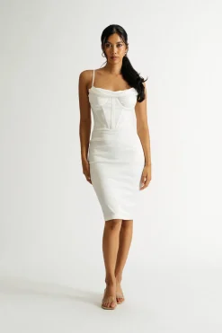 Tobi Kiss Me To Sleep Corset Bodycon Midi Dress - Black