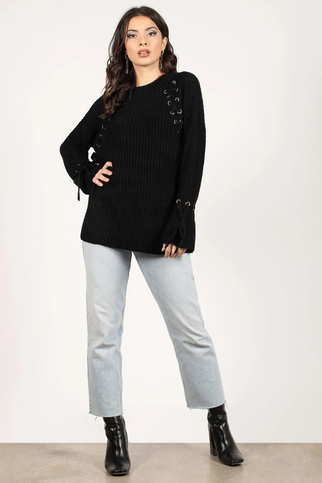 Tobi Knit Fit Loose Knit Sweater - Mocha