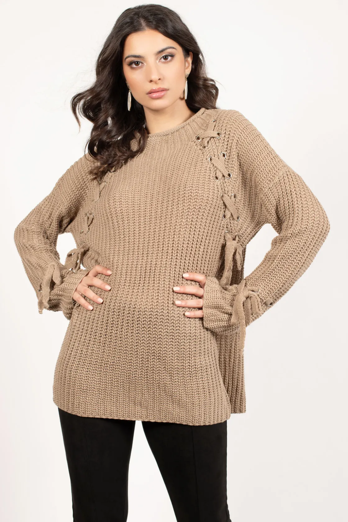 Tobi Knit Fit Loose Knit Sweater - Mocha
