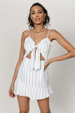 Tobi Knot Together Stripe Cutout Mini Dress -