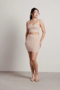Tobi Know Better Ribbed Crop Top And Mini Skirt Set -