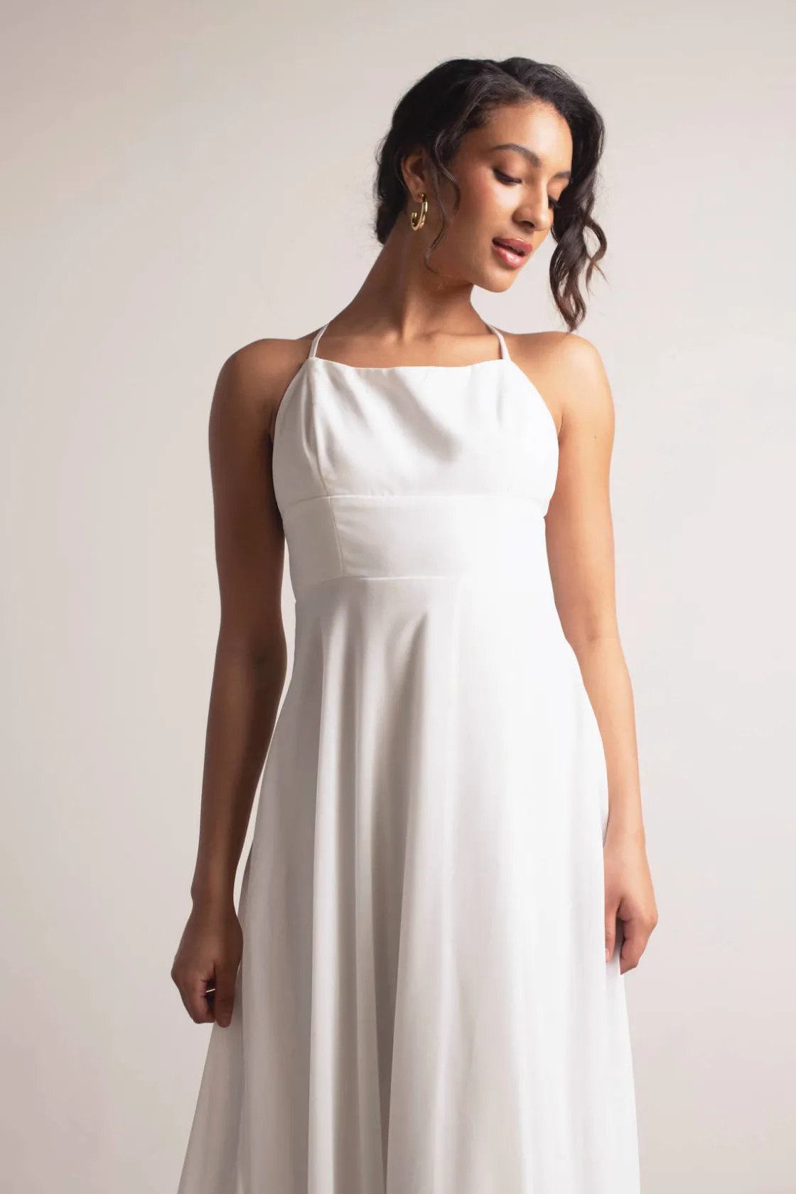 Tobi Know You Love Me High Slit Empire Maxi Dress - Ivory